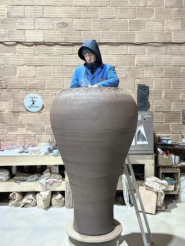 Baptiste Macé at work in the studio