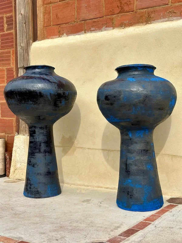 Pair of blue CANDÉLABRE pieces