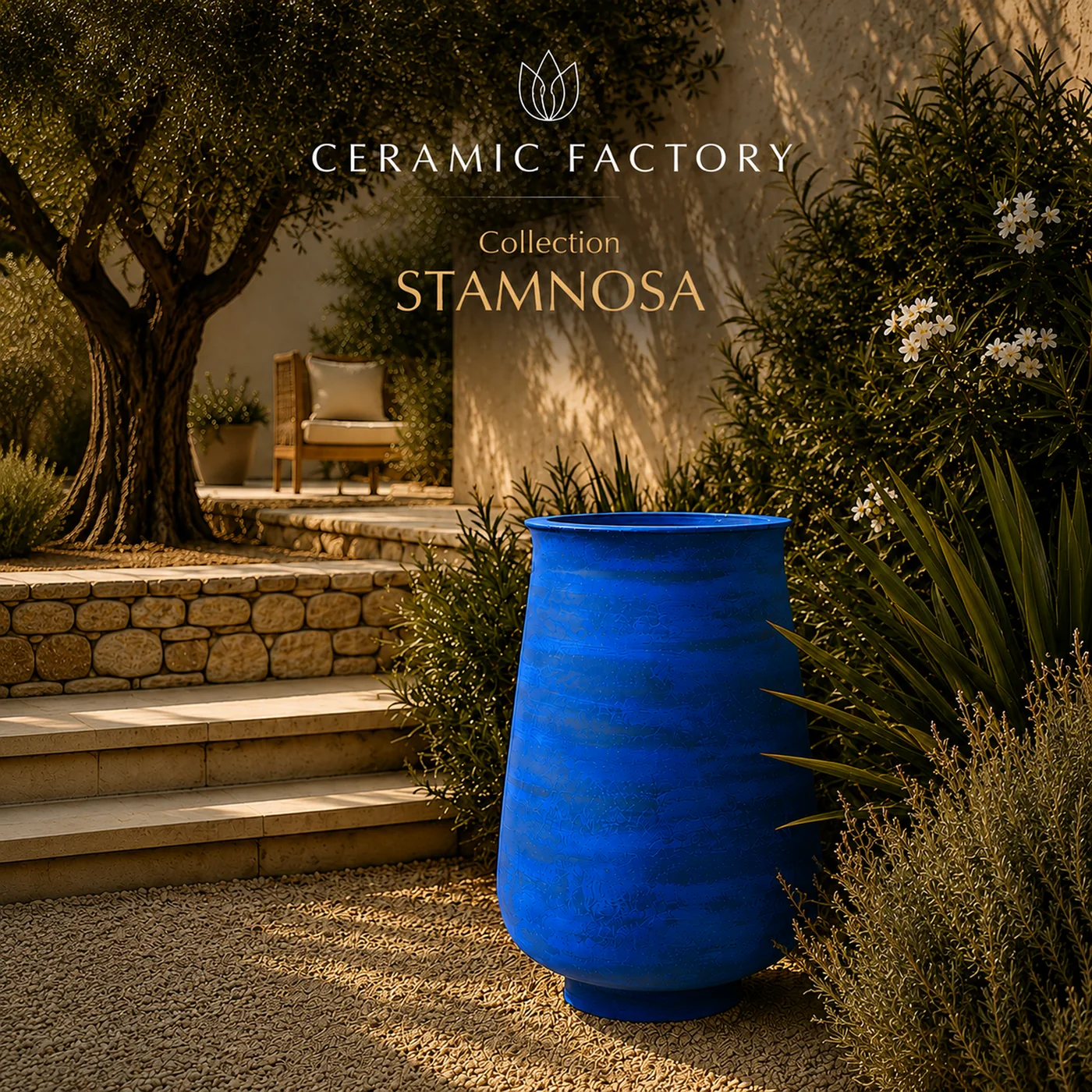 STAMNOSA II integrated into a Mediterranean garden